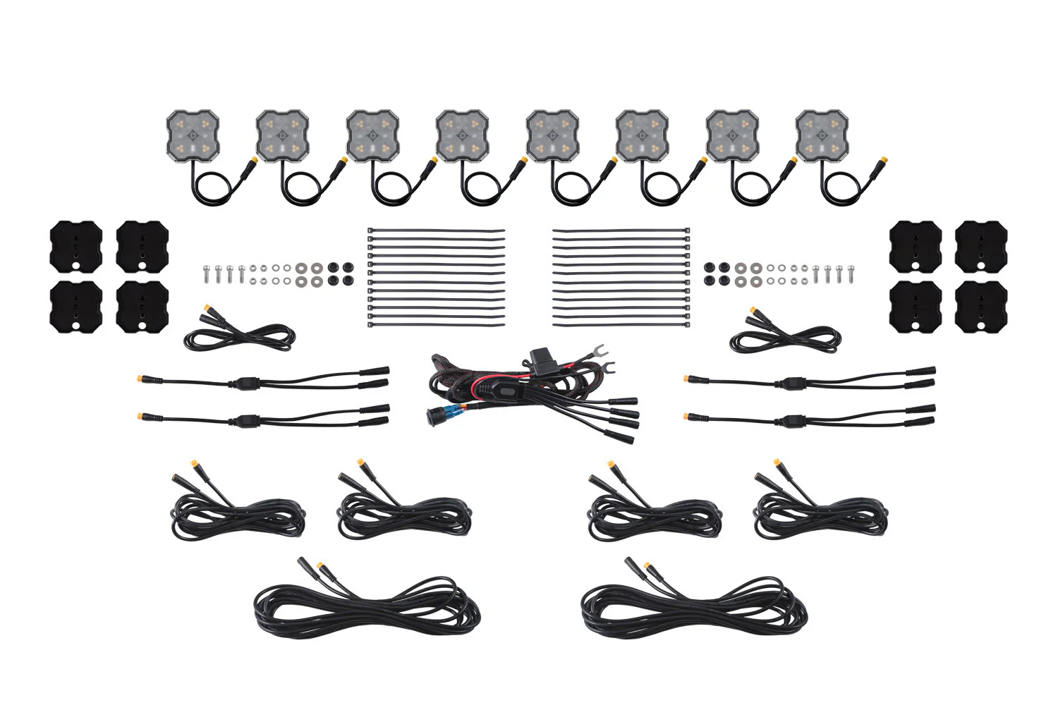 Rock Light Amber/White M8 Magnet 8-Pack
