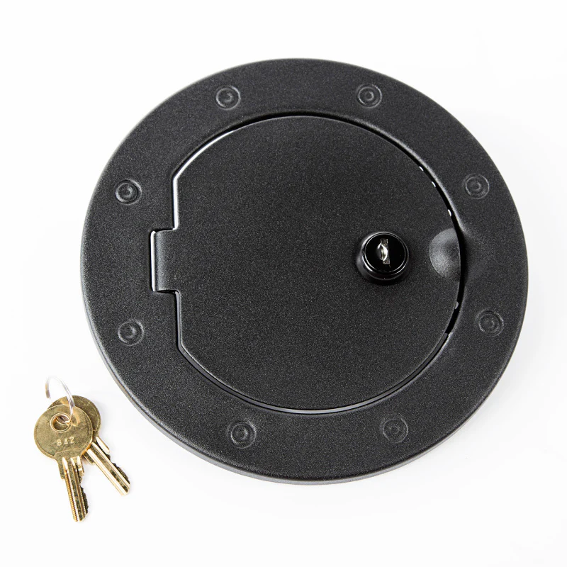 Rugged Ridge 07-18 Jeep Wrangler JK Textured Black Locking Gas Cap Door - Image 2