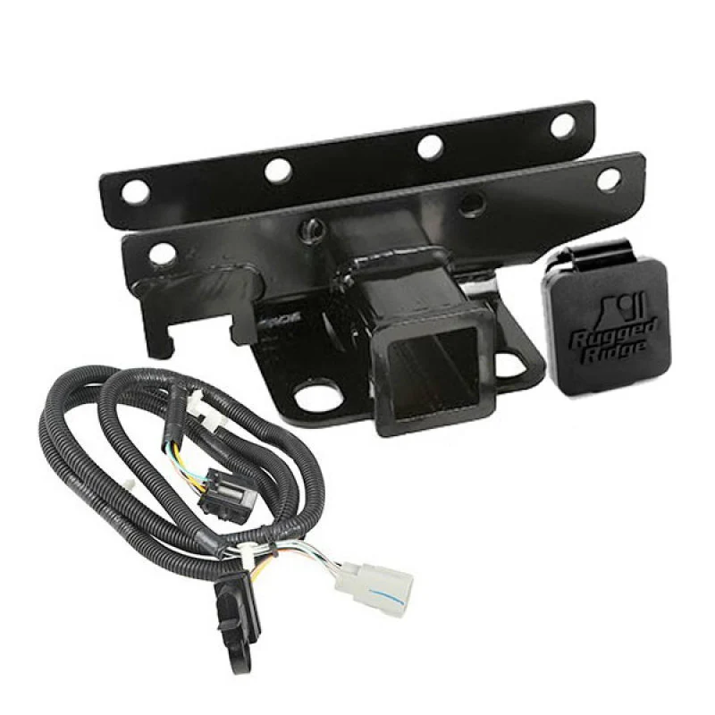 Rugged Ridge Receiver Hitch & Wiring Kit RR Logo 07-18 Jeep Wrangler JK - Image 2