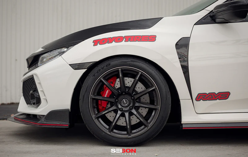 Seibon 17-18 Honda Civic Type-R Carbon Fiber Fender Ducts (Pair) - Image 7