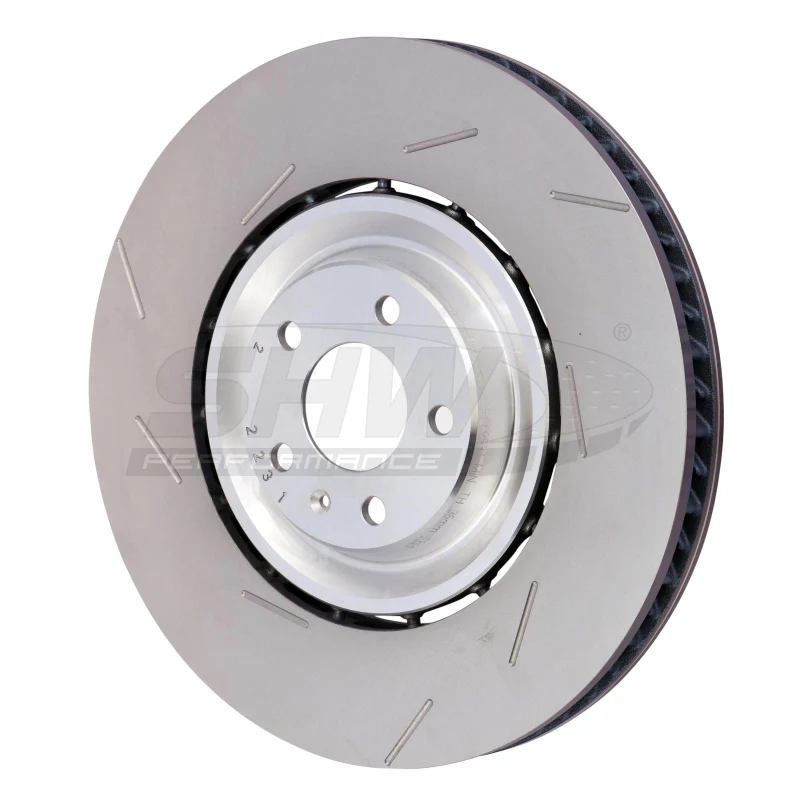 SHW 15-18 Porsche Macan Turbo w/19in Wheel/Perf Package Left Frt Slotted LW Brake Rotor (95B615301P) - Image 2