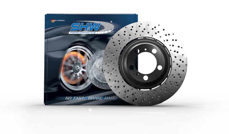 SHW 2003 Audi RS6 4.2L Left Rear Cross-Drilled Lightweight Brake Rotor (4B3615601C) - Image 2