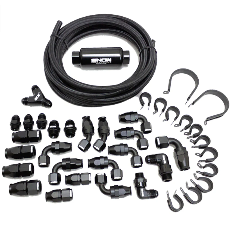 Snow Performance 10AN Braided Stainless Fuel Line Kit - Black Line - Image 3