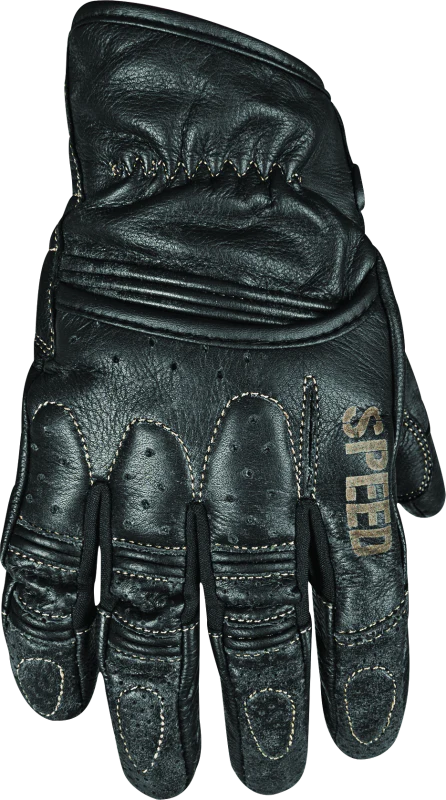 Speed and Strength Rust and Redemption Leather Gloves Black - Small