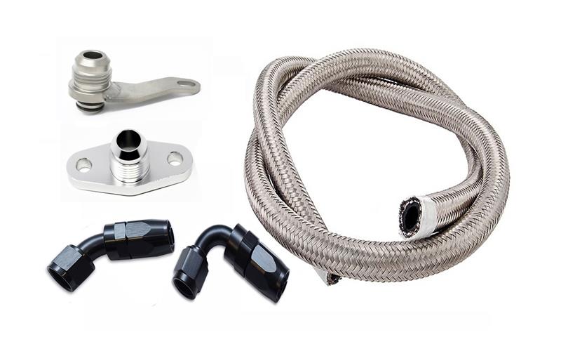 Torque Solution Subaru EJ w/ Garrett GT/GTX -10AN Turbo Oil Return Line Kit - Image 2
