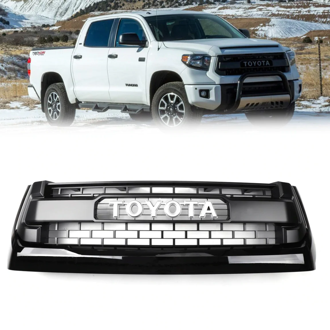 TRD Pro Style Front Grille For Toyota Tundra 2014-2018 - Image 4