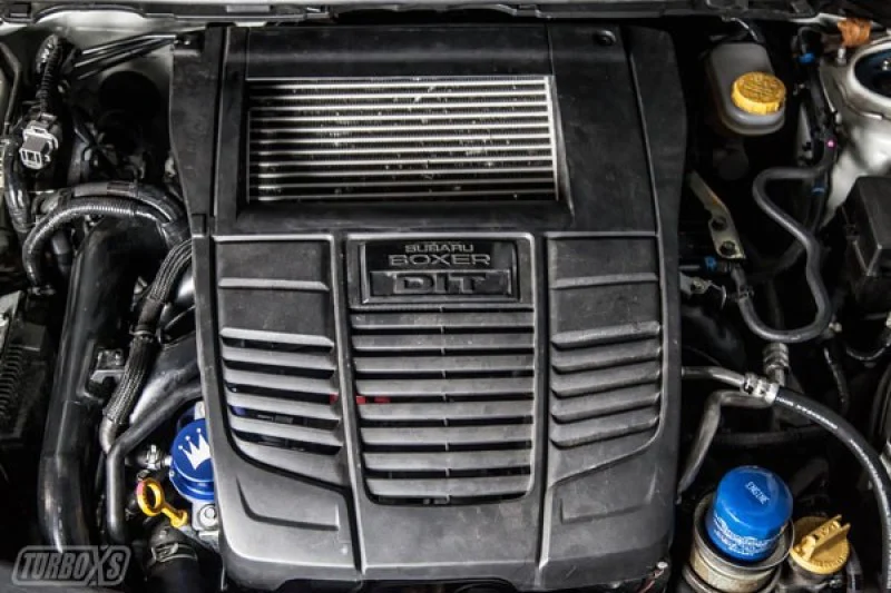 Turbo XS 15-16 Subaru WRX Billet Aluminum Vacuum Pump Cover - Blue - Image 5