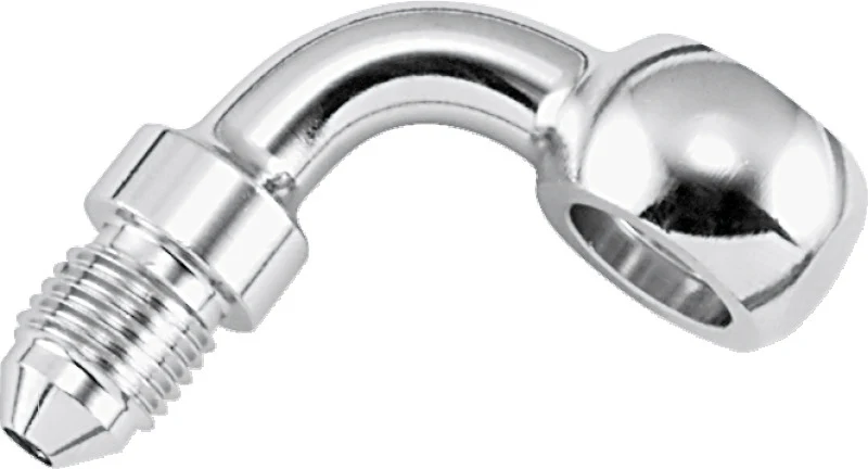 Twin Power Stainless Brake Fitting 3/8 Inch X AN3 90 Degree Banjo Adaptor