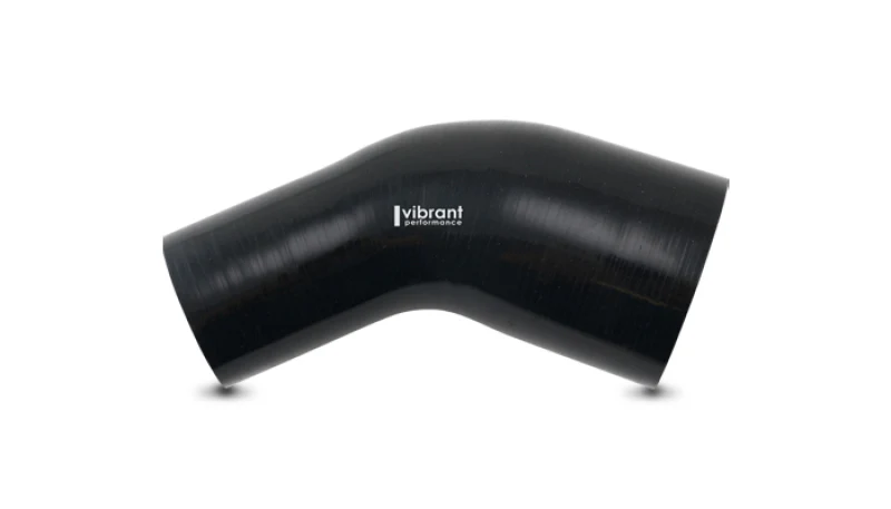 Vibrant 1.75in ID x 2in ID Gloss Black Silicone 45 Degree Transition Elbow