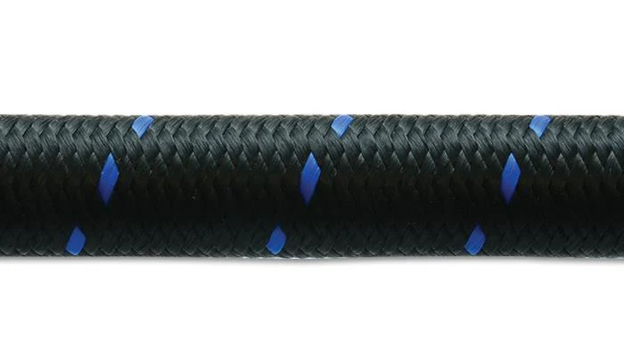 Vibrant -12 AN Two-Tone Black/Blue Nylon Braided Flex Hose (20 foot roll) - Image 5