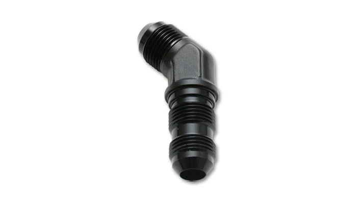 Vibrant -16AN Bulkhead Adapter 45 Deg Elbow Fitting - Anodized Black - Image 3