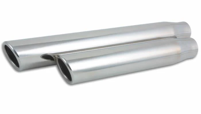 Vibrant 3in Round SS Truck/SUV Exh Tip (Single wall Angle Cut Rolled Edge) - 2.5in inlet 11in long - Image 2