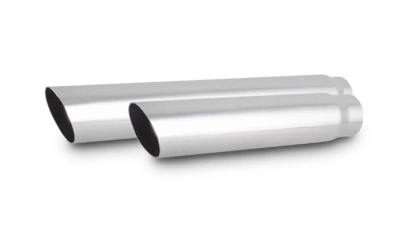 Vibrant 3in Round SS Truck/SUV Exhaust Tip (Single Wall Angle Cut) - 2.5in inlet 18in long