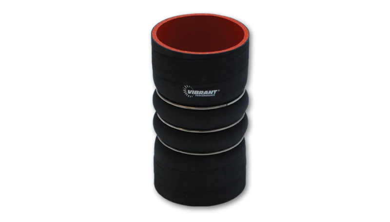 Vibrant 4 Ply Aramid Hump Hose w/3 SS Rings 4.5in ID x 6in Length - Black - Image 2