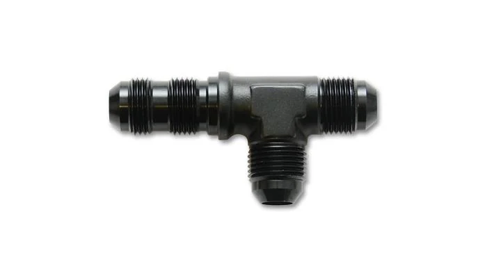 Vibrant -4AN Bulkhead Adapter Tee on Run Fittings - Anodized Black Only - Image 4