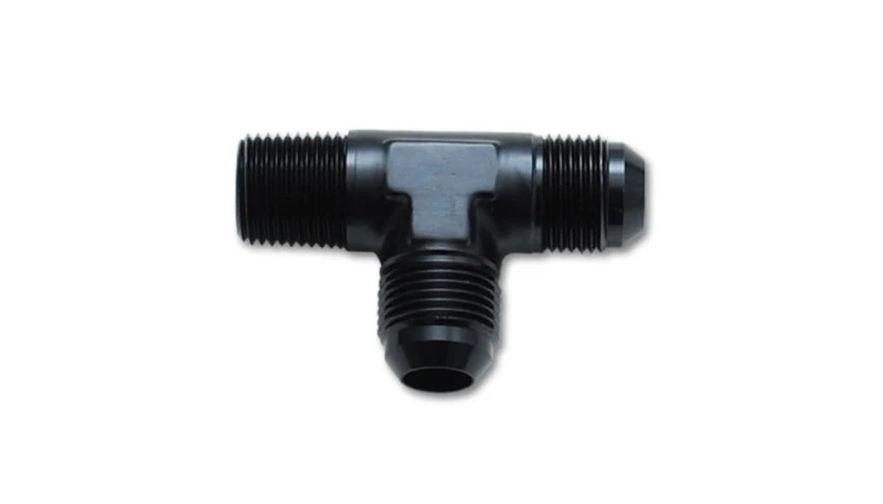 Vibrant -6AN x 1/4in NPT Flare to Pipe On Run Tee Adapter Fitting - Aluminum - Image 2