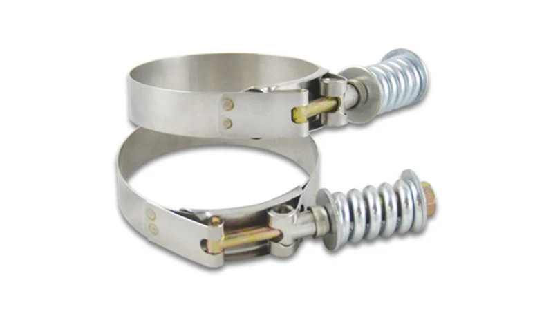 Vibrant SS T-Bolt Clamps Pack of 2 Size Range: 2.46in to 2.76in OD For use w/ 2.25in ID Coupling - Image 3