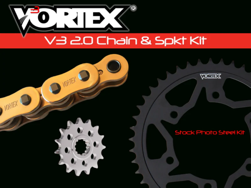 Vortex Racing V3 2.0 Chain and Sprocket Kit 2910-16,526S-43,G525SX3-114- Gold