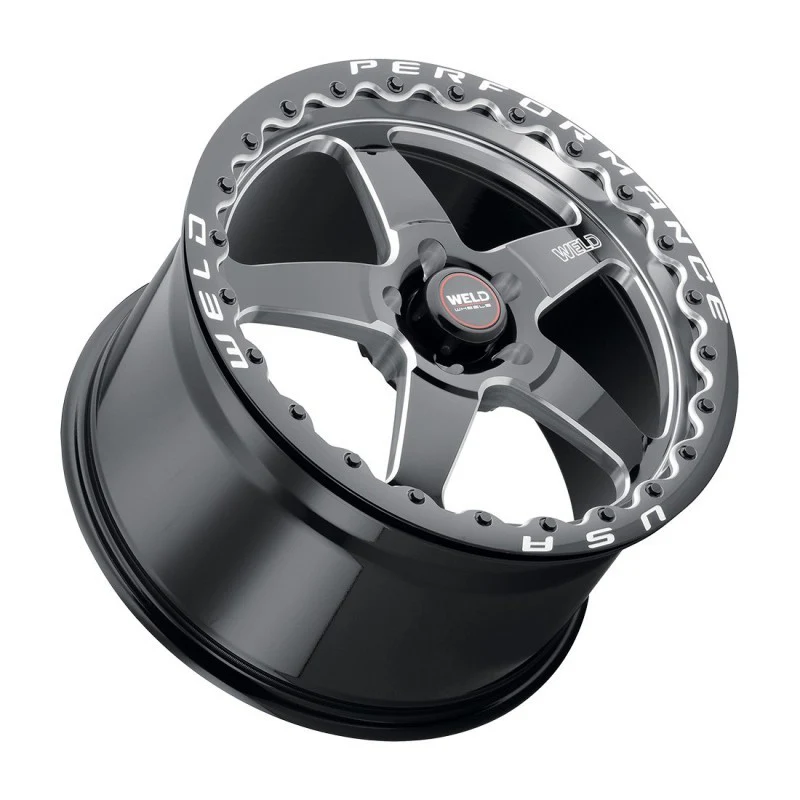 Weld S904 17x11 Ventura Beadlock 5x120.65 ET43 BS7.75 Gloss BLK MIL DIA 78.1 - Image 3
