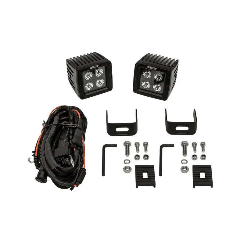 Westin HyperQ LED Auxiliary Lights 3in x 3in cube 20w Flood - Black - Image 4