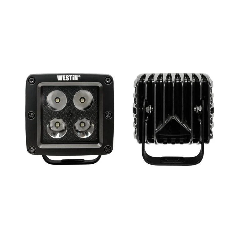 Westin HyperQ LED Auxiliary Lights 3in x 3in cube 20w Flood - Black - Image 5