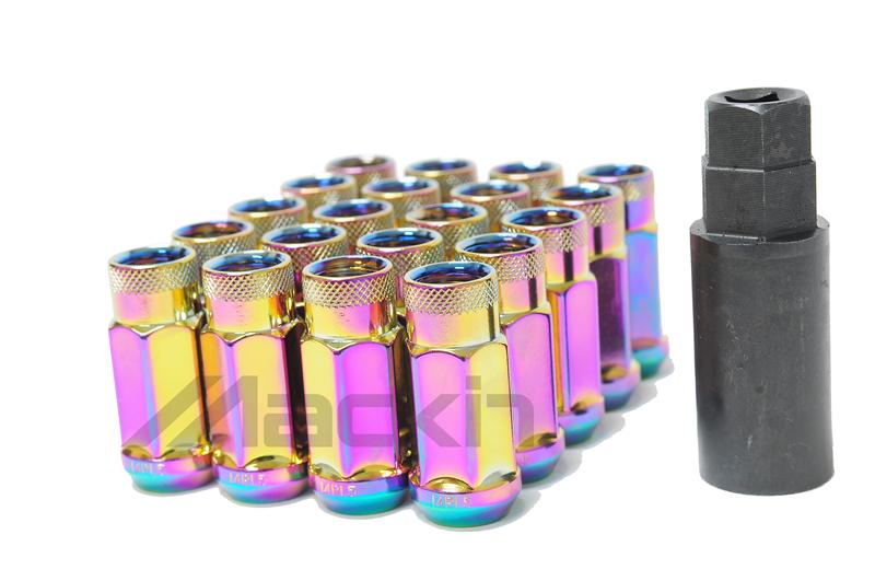 Wheel Mate Monster Locking Lug Nut Set of 4 - Chrome Neon 14x1.50 - Image 2