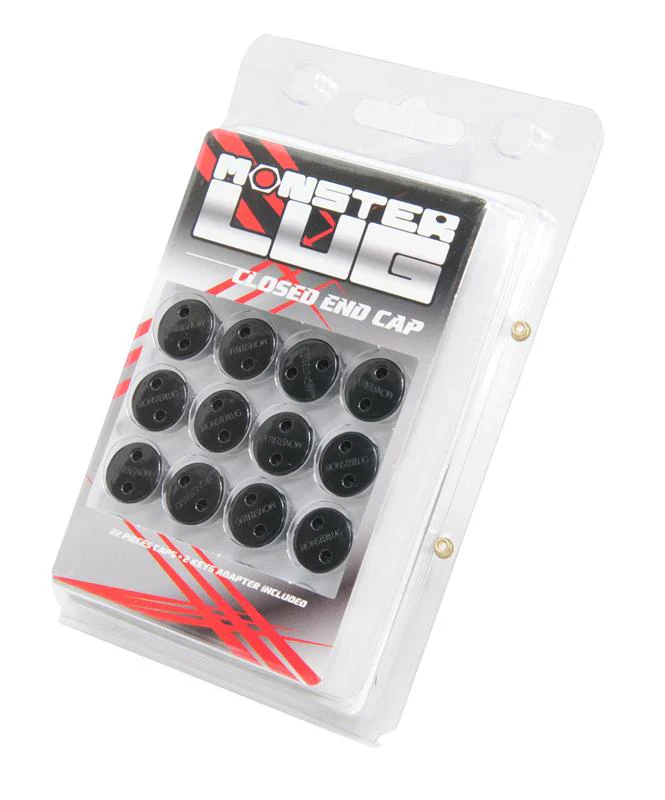 Wheel Mate Monster Lug Nut Caps - Black 14x1.50 - Image 2