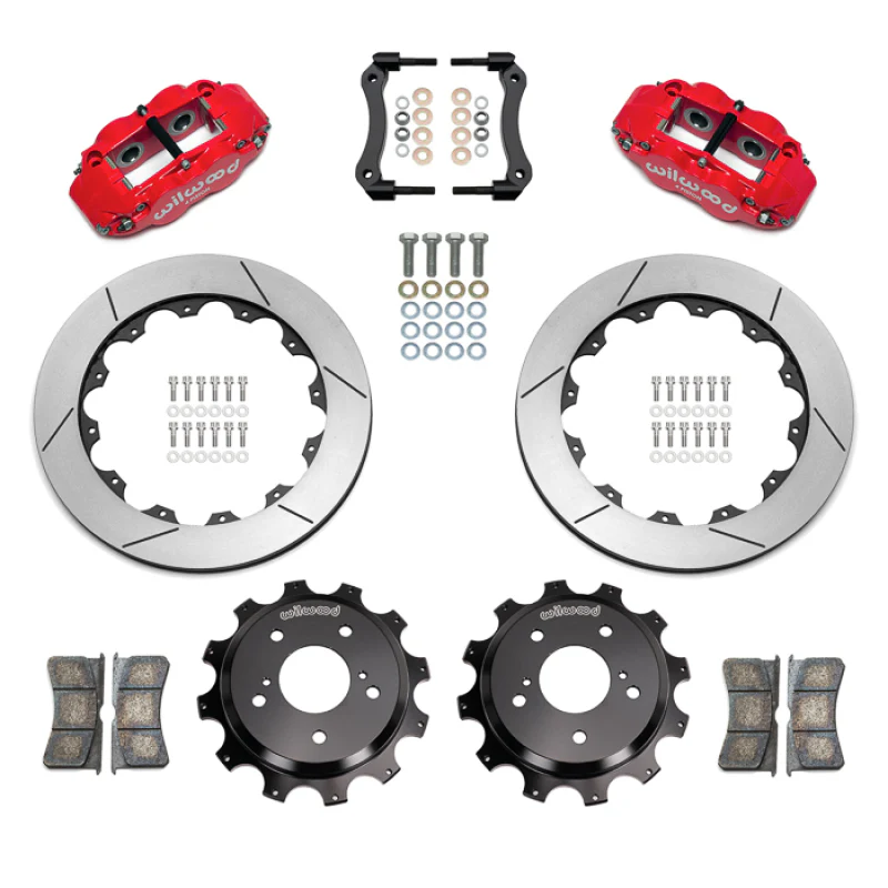 Wilwood 89-02 Nissan Skyline Superlite 4R Rear BBK w/ 13.50in Diameter Slotted Rotor - Red